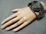 Stupendous Vintage Native American Navajo Royston Turquoise Sterling Silver Bracelet Old-Nativo Arts