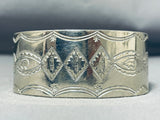 Sturdy Southwest Vintage Sterling Silver Sun Stamped Bracelet-Nativo Arts