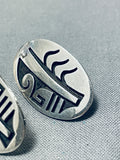 Superb Native American Hopi Sterling Silver Earrings-Nativo Arts