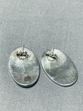 Superb Native American Hopi Sterling Silver Earrings-Nativo Arts