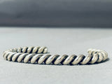 Superb Thick Sturdy Vintage Native American Navajo Sterling Silver Bracelet-Nativo Arts