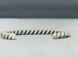 Superb Thick Sturdy Vintage Native American Navajo Sterling Silver Bracelet-Nativo Arts