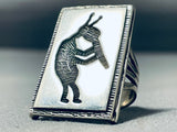 Superb Unique Native American Navajo Sterling Silver Kokopelli Ring-Nativo Arts