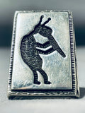Superb Unique Native American Navajo Sterling Silver Kokopelli Ring-Nativo Arts