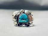 Superb Vintage Native American Navajo Morenci Turquoise Sterling Silver Ring-Nativo Arts