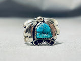 Superb Vintage Native American Navajo Morenci Turquoise Sterling Silver Ring-Nativo Arts