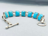 Superb Vintage Native American Navajo Old Kingman Turquoise Sterling Silver Bracelet-Nativo Arts