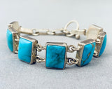 Superb Vintage Native American Navajo Old Kingman Turquoise Sterling Silver Bracelet-Nativo Arts