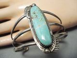 Superb Vintage Native American Navajo Royston Turquoise Sterling Silver Bracelet Old-Nativo Arts