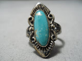 Superb Vintage Native American Navajo Royston Turquoise Sterling Silver Ring Old-Nativo Arts