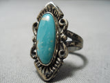 Superb Vintage Native American Navajo Royston Turquoise Sterling Silver Ring Old-Nativo Arts