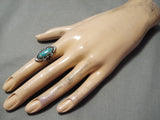 Superb Vintage Native American Navajo Royston Turquoise Sterling Silver Ring Old-Nativo Arts