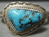 Superb Vintage Navajo Blue Turquoise Sterling Silver Native American Bracelet-Nativo Arts