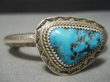 Superb Vintage Navajo Blue Turquoise Sterling Silver Native American Bracelet-Nativo Arts