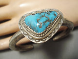 Superb Vintage Navajo Blue Turquoise Sterling Silver Native American Bracelet-Nativo Arts