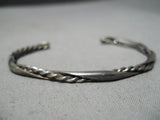 Superb Vintage Navajo Sterling Silver Twist Bracelet Old Native American-Nativo Arts