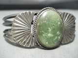 Superior Vintage Native American Navajo Cerrillos Turquoise Sterling Silver Flank Bracelet-Nativo Arts