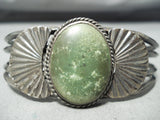 Superior Vintage Native American Navajo Cerrillos Turquoise Sterling Silver Flank Bracelet-Nativo Arts