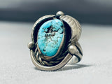Superior Vintage Native American Navajo Morenci Turquoise Sterling Silver Ring-Nativo Arts