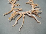 Superior Vintage Native American Navajo Pink Coral Sterling Silver Necklace-Nativo Arts