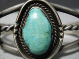 Superior Vintage Native American Navajo Royston Turquoise Sterling Silver Bracelet Old-Nativo Arts