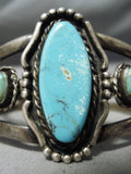 Superior Vintage Native American Navajo Royston Turquoise Sterling Silver Bracelet Old-Nativo Arts