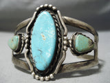 Superior Vintage Native American Navajo Royston Turquoise Sterling Silver Bracelet Old-Nativo Arts
