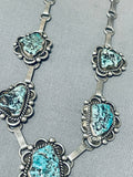 Superior Vintage Native American Navajo Spiderweb Turquoise Sterling Silver Necklace-Nativo Arts