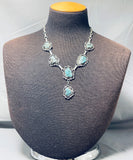 Superior Vintage Native American Navajo Spiderweb Turquoise Sterling Silver Necklace-Nativo Arts