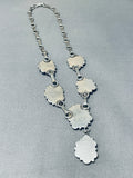 Superior Vintage Native American Navajo Spiderweb Turquoise Sterling Silver Necklace-Nativo Arts