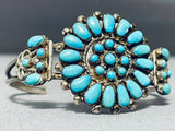 Superior Vintage Native American Navajo Sun Cluster Turquoise Sterling Silver Bracelet-Nativo Arts