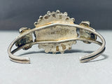 Superior Vintage Native American Navajo Sun Cluster Turquoise Sterling Silver Bracelet-Nativo Arts
