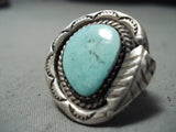 Superior Vintage Native American Navajo Turquoise Sterling Silver Ring-Nativo Arts