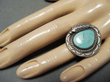 Superior Vintage Native American Navajo Turquoise Sterling Silver Ring-Nativo Arts