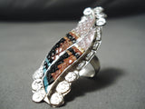Superior Vintage Native American Zuni Turquoise Sterling Silver Ring Old-Nativo Arts