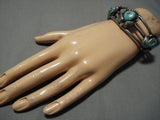 Superior Vintage Navajo Sterling Silver Native American Turquoise Bracelet Old-Nativo Arts
