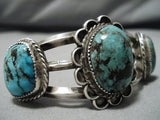 Superior Vintage Navajo Turquoise Sterling Silver Native American Bracelet-Nativo Arts