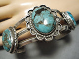 Superior Vintage Navajo Turquoise Sterling Silver Native American Bracelet-Nativo Arts