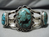 Superior Vintage Navajo Turquoise Sterling Silver Native American Bracelet-Nativo Arts