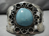 Swirling Stems Vintage Navajo Native American Turquoise Sterling Silver Bracelet-Nativo Arts