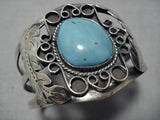 Swirling Stems Vintage Navajo Native American Turquoise Sterling Silver Bracelet-Nativo Arts