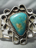 Swirls Galore Vintage Native American Navajo Royston Turquoise Sterling Silver Bracelet Old-Nativo Arts