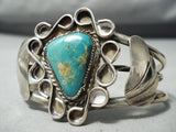 Swirls Galore Vintage Native American Navajo Royston Turquoise Sterling Silver Bracelet Old-Nativo Arts