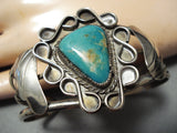 Swirls Galore Vintage Native American Navajo Royston Turquoise Sterling Silver Bracelet Old-Nativo Arts