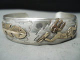 T.a.begay Vintage Native American Navajo Sterling Silver 12k Gold Filled Bracelet-Nativo Arts