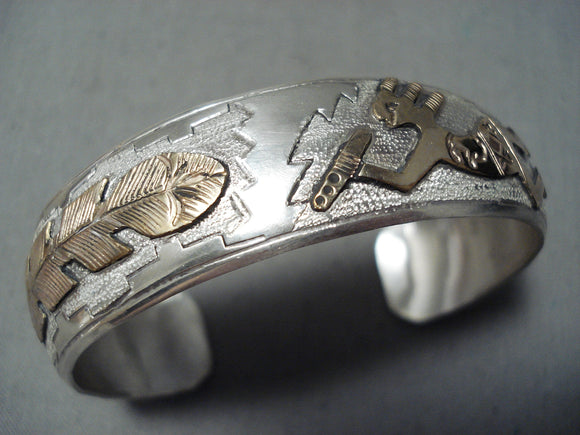 T.a.begay Vintage Native American Navajo Sterling Silver 12k Gold