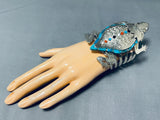 The Best Ever Native American Navajo Turquoise Toad Sterling Silver Bracelet-Nativo Arts