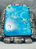 The Best Gilbert Turquoise Vintage Native American Navajo Museum Sterling Silver Bracelet-Nativo Arts