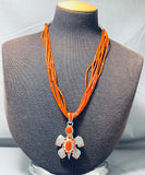 The Best Native American Navajo Coral Sterling Silver Turtle Necklace-Nativo Arts