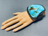 The Best Vintage Native American Navajo Blue Gem Turquoise Sterling Silver Bracelet-Nativo Arts